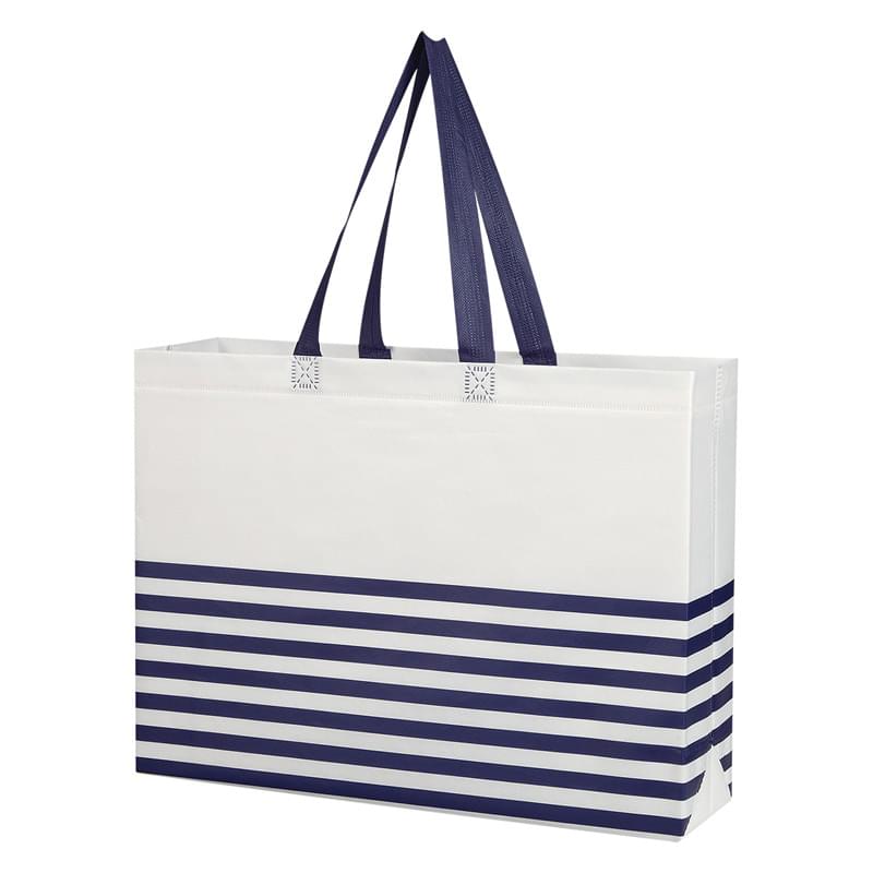 Non-Woven Horizontal Stripe Tote Bag