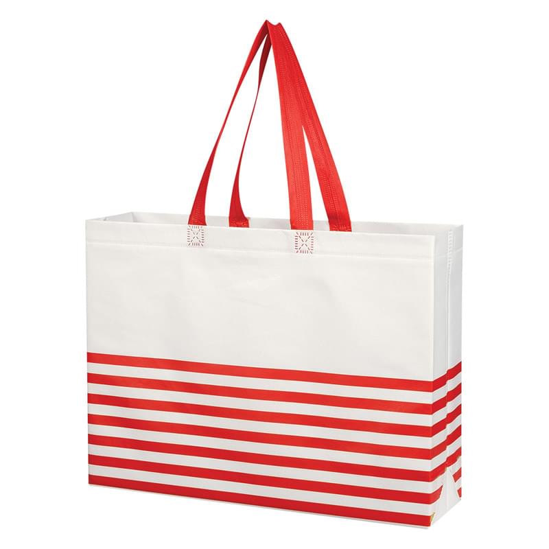 Non-Woven Horizontal Stripe Tote Bag