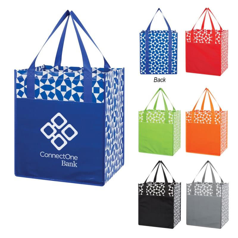 Non-Woven Geometric Shopping Tote Bag