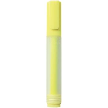 Rectangular Highlighter With Frosted Barrel And Yellow Chisel Tip