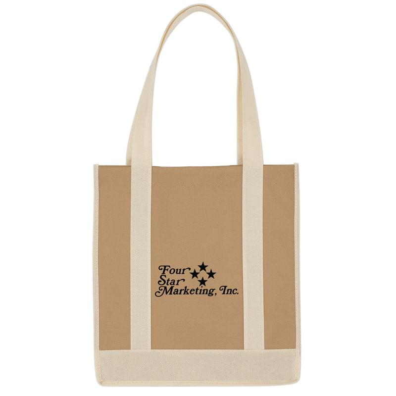 Non-Woven Two-Tone Shopper Tote Bag