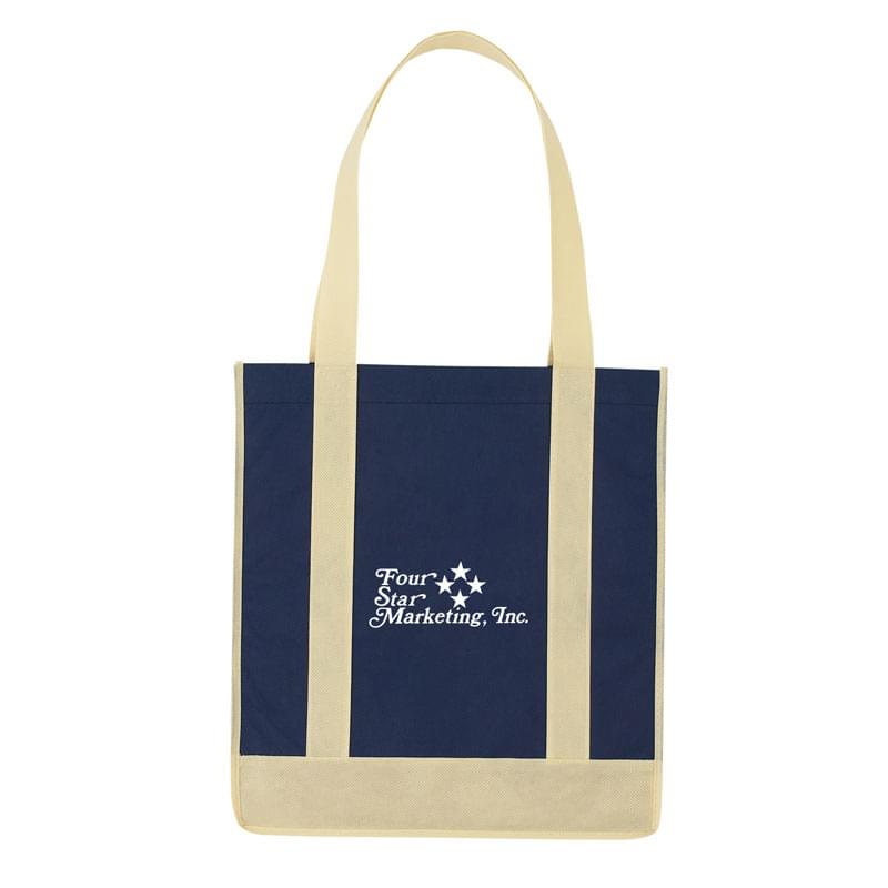 Non-Woven Two-Tone Shopper Tote Bag