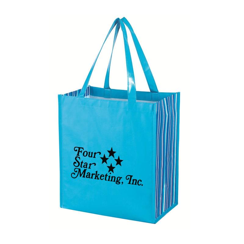 Shiny Laminated Non-Woven Tropic Shopper Tote Bag