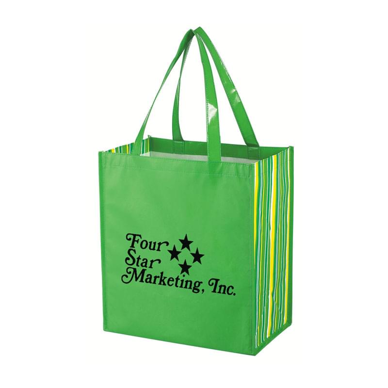 Shiny Laminated Non-Woven Tropic Shopper Tote Bag