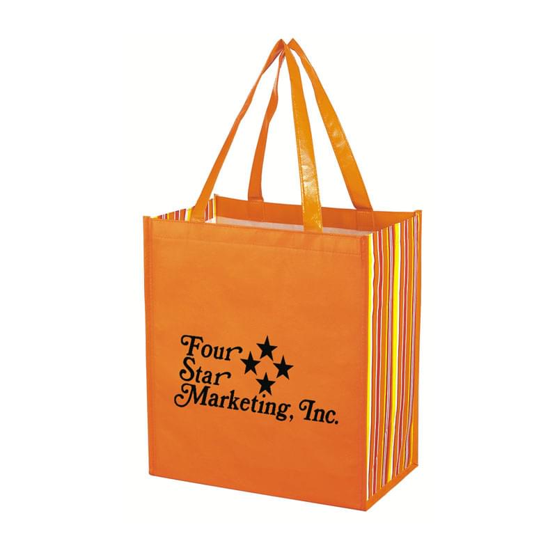 Shiny Laminated Non-Woven Tropic Shopper Tote Bag