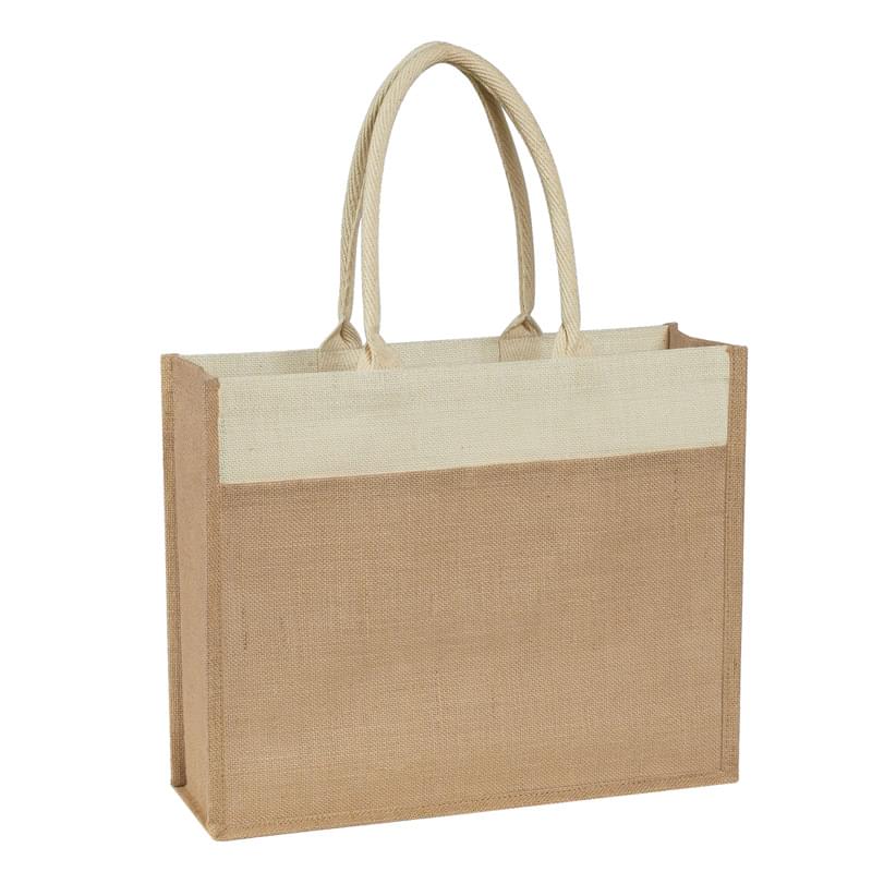 Jute Tote Bag With Front Pocket