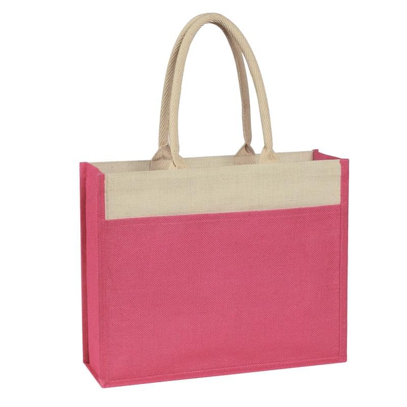 Jute Tote Bag With Front Pocket