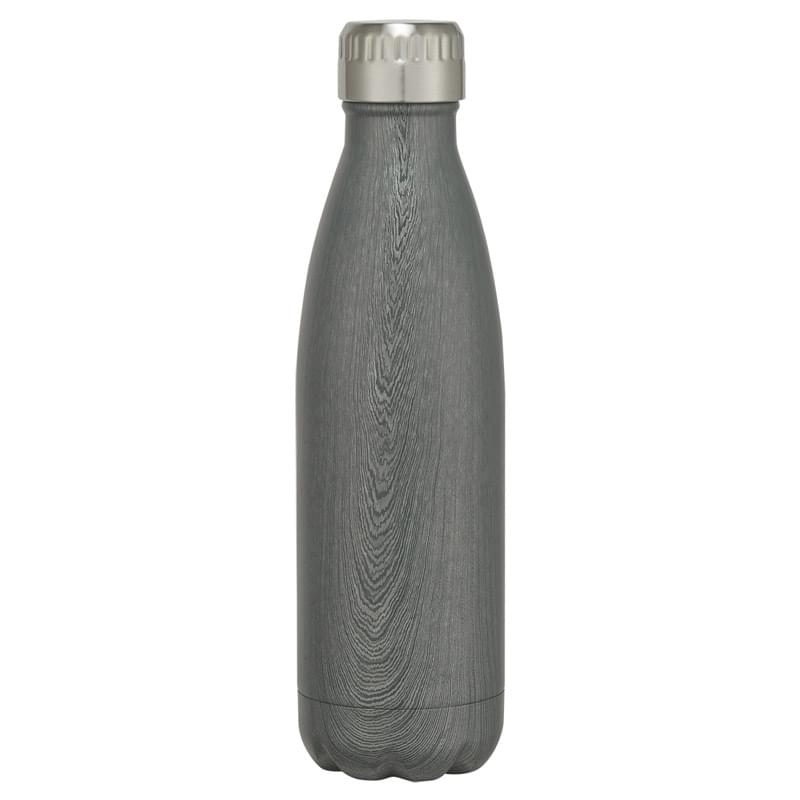 16 Oz. Stainless Steel Woodtone Vacuum Bottle