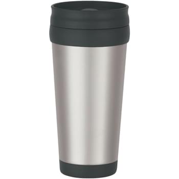 16 Oz. Stainless Steel Tumbler With Slide Action Lid And Plastic Inner Liner