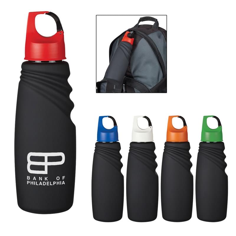 24 Oz. Matte Finish Crest Carabiner Sports Bottle