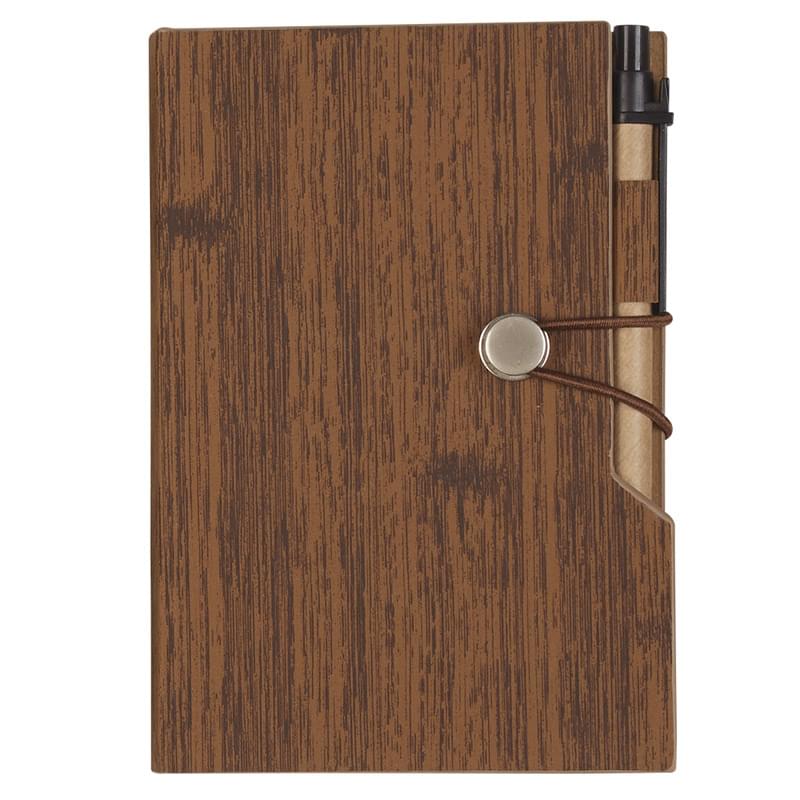 4" x 6" Woodgrain Look Notebook With Sticky Notes And Flags