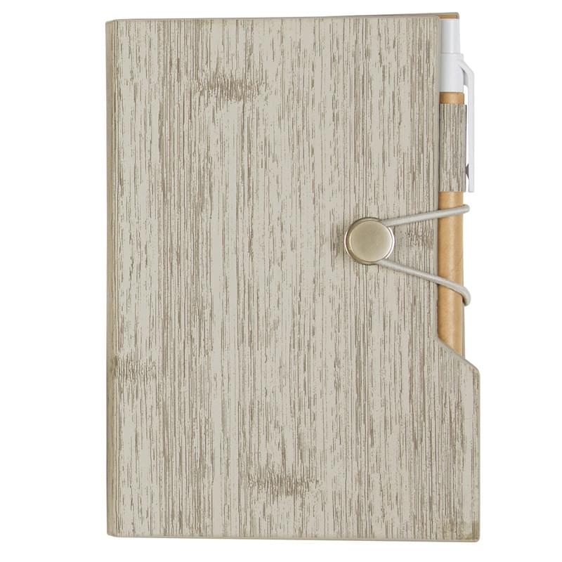 4" x 6" Woodgrain Look Notebook With Sticky Notes And Flags