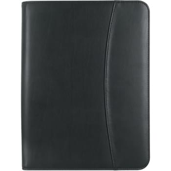 Leather Look 8 ½" x 11" Zippered Portfolio With Calculator