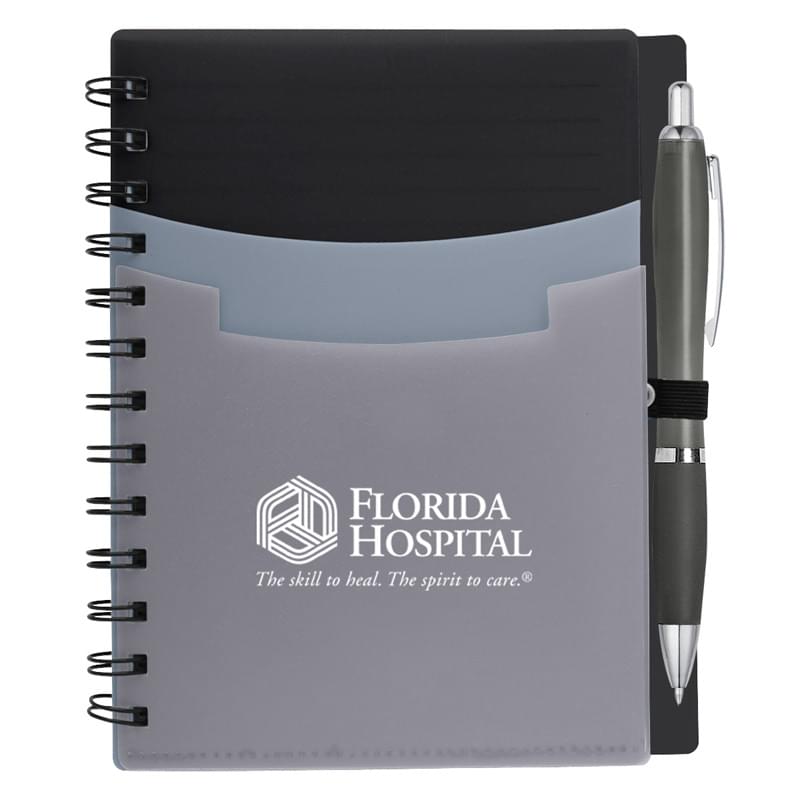 5" x 7" Tri-Pocket Notebook & Satin Pen