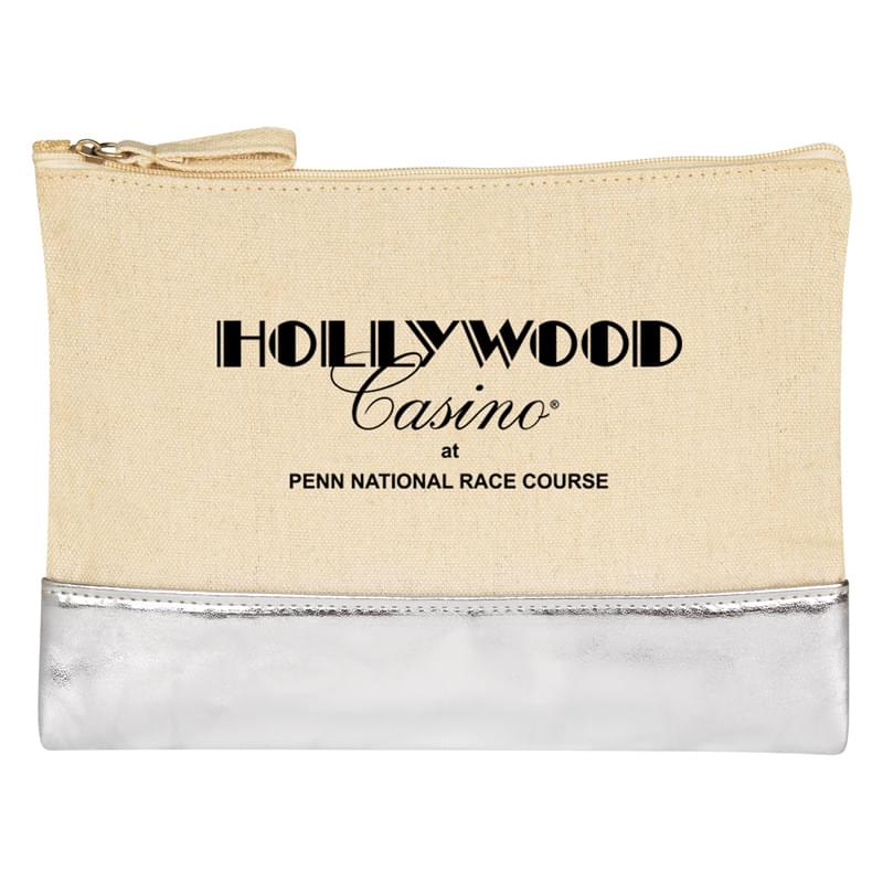 12 Oz. Cotton Cosmetic Bag With Metallic Accent