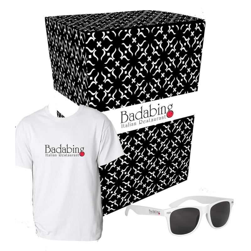GildanÂ® T-Shirt And Sunglasses Combo Set With Custom Box