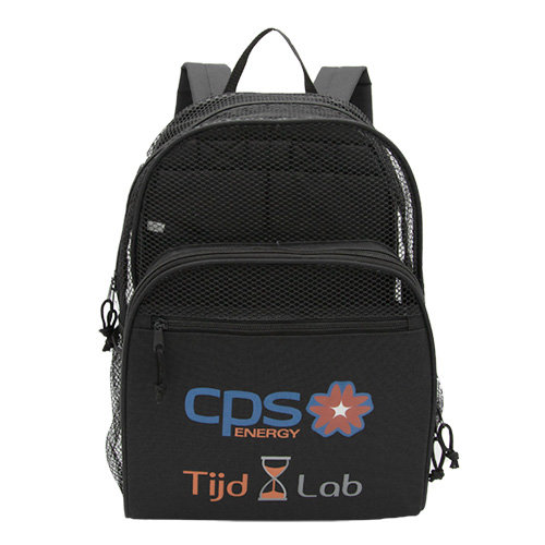 Maverick Mesh Backpack - Crafted from a combination of breathable Mesh and 600D Polyester with PVC backing, this backpack is built to handle it all. Whether you’re heading to school, the gym, the beach, or any active outing, it offers the perfect balance of strength, ventilation, and style. Comfortable and adjustable padded shoulder strap with a sturdy top handle. Dual zippered main compartment with inside open pocket (can hold tablet). Dual zippered front compartment. Extra front zippered pocket. Dual sided elastic mesh pockets