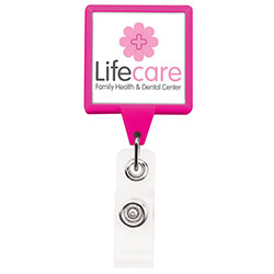 Hot Pink Jumbo Square Badge Reel