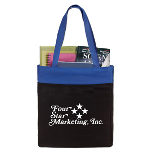 Travelstar Color Top Tote Bags - Heavyweight 600 Denier Polyester Canvas. Size: 15.5" x 14" x 6". Features colored top panel with matching polywebbed shoulder-length carry handles. Also features a 6" gusset main compartment for plenty of space! <a href="https://www.conventionbags.com/product/T-14-CUSTOM/CUSTOM---Travelstar-Color-Top-Tote-Bags.html?cid=" id="make-it-custom-link">Make-It-Custom</a> with over 30 different bag colors and features to choose from!