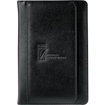 Manchester Jr. Zippered Padfolio - Zippered closure. Includes 5" x 8" writing pad and built-in solar calculator.