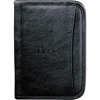 DuraHyde Jr. Zippered Padfolio - Zippered closure. Interior organizer. Front pocket. Includes 5" x 8" writing pad. 