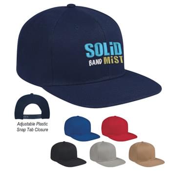 What's Up SnapBack Cap - CLOSEOUT! Please call to confirm inventory available prior to placing your order!<br />85% Acrylic, 15% Wool | 6 Panel, Medium Profile | Structured Crown & Flat Bill | Adjustable Plastic Snap Tab Closure