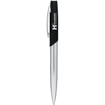 Geneva Ballpoint - Sophisticated silhouette features matte upper barrel with shiny chrome lower barrel and matching chrome accents. Pen includes premium black ink cartridge.