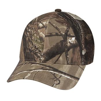 Realtree ™ And Mossy Oak ® Hunter ’s Retreat Mesh Back Camouflage Cap - 60% Cotton/40% Polyester | 6 Panel, Medium Profile | Structured Crown With Mesh Back & Pre-Curved Visor | Adjustable Self-Material Strap With VelcroÂ® Closure