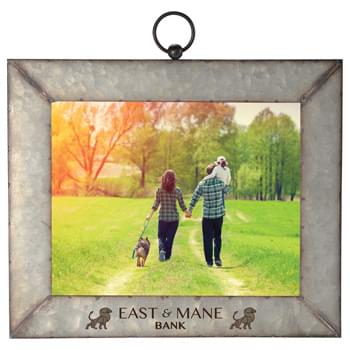 Galvanized Frame 8"X10" - CLOSEOUT! Please call to confirm inventory available prior to placing your order!<br />This traditional frame offers a sleek design and great finish while holding a 8" x 10" photo. Perfect for any desk or wall.