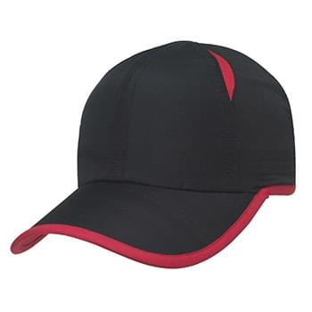 Hit-Dry Cap - 100% Lightweight Polyester | 6 Panel, Low Profile | Unstructured Crown & Pre-Curved Visor | No Top Button | 4 Jersey Mesh Vents For Breathability | Sweatband Is Woven Water Repellent Polyester | VelcroÂ® Closure With Clear PVC Pull Tag For Easy Adjusting 
