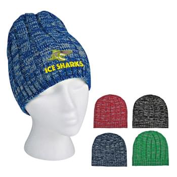 Knit Heathered Beanie Cap - 100% Acrylic | One Size Fits All | Comes In 5 Great Colors!