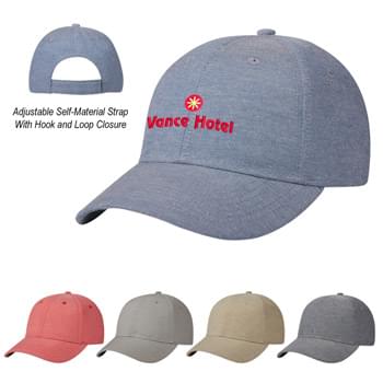 Vintage Cap - CLOSEOUT! Please call to confirm inventory available prior to placing your order!<br />70% Polyester, 30% Cotton   | 6 Panel, Medium Profile | Structured Crown & Pre-Curved Visor | Adjustable Self-Material Strap With Hook And Loop Closure | Linen Feel
