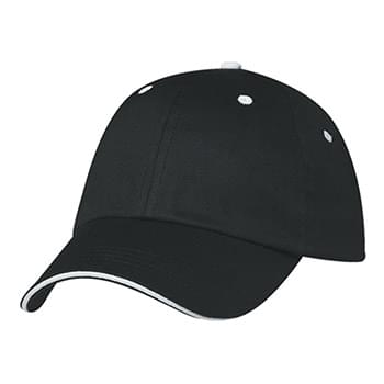 Price Buster Sandwich Cap - 100% Cotton Twill | 6 Panel, Medium Profile | Unstructured Crown & Pre-Curved Sandwich Visor | Adjustable Self-Material Strap With VelcroÂ® Closure