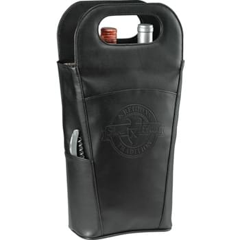 Belgio Insulated Double Wine Tote - Exclusive  design. Fully insulated tote keeps two bottles cold. Side pocket includes stainless steel waiter corkscrew. Deep front pocket designed for additional storage.