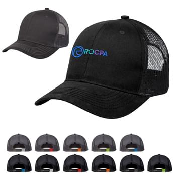 Color Snapback Cap - 60% Cotton, 40% Polyester | 6 Panel, Low Profile | Structured Crown & Pre-Curved Visor | Mesh Back With Colored, Adjustable Plastic Snap Tab Closure