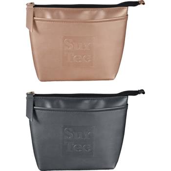 Mea Huna Metallic Organizer Pouch - CLOSEOUT! Please call to confirm inventory available prior to placing your order!<br />The Mea Huna Collection was inspired by the Hawaiian heritage of secrecy, preservation and hospitality. Interior features dual secret storage compartments. Removable clear vinyl pouch. Mesh pocket. Mea Huna, inspired by legend.