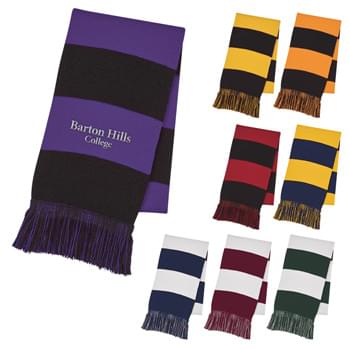 Rugby Stripe Scarf - CLOSEOUT! Please call to confirm inventory available prior to placing your order!<br />100% Acrylic