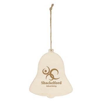Wood Ornament - Bell - Includes String For Hanging | Great For Holiday Giveaways