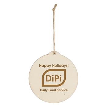 Wood Ornament - Circle - Includes String For Hanging | Great For Holiday Giveaways