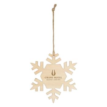 Wood Ornament - Snowflake - Includes String For Hanging | Great For Holiday Giveaways