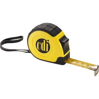 WorkMate 16ft Tape Measure - Sixteen-foot retractable metal tape (inch and metric measurements). Lock button. Rubber casing with wrist strap. Metal belt clip.