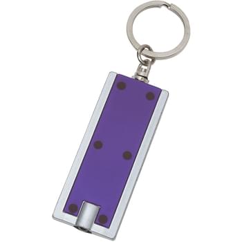 Rectangular LED Key Chain - Button Cell Batteries Included | High Power Light Beam | Push Button To Turn On Light