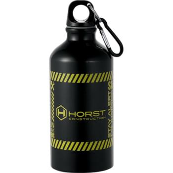 Phoenix Aluminum Bottle 17oz - Screw-on-lid with matching carabineer. Food grade liner. BPA free. 17oz.