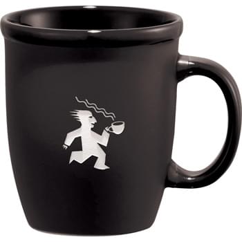 Cafe Au Lait Ceramic Mug 12oz - CLOSEOUT! Please call to confirm inventory available prior to placing your order!<br />Cozy ceramic mug with a regal matte finish and a glossy inner, lip, and handle.  Choose between color imprinting or our new cutting edge dishwasher safe laser decorating method.  12oz.