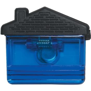 House Shape Clip - Top Rubber Grip | Spring-Loaded Hinge | Magnet On Back Side | Large Imprint Area