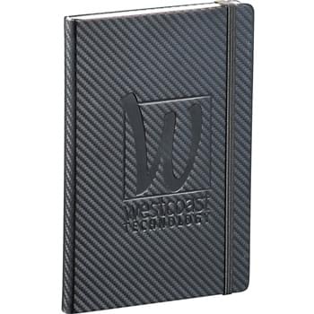 Ambassador Carbon Fiber Bound JournalBook - Automotive inspired carbon fiber cover. Built-in elastic closure. Ribbon page marker. Expandable accordion pocket. Includes 80 sheets of lined paper.