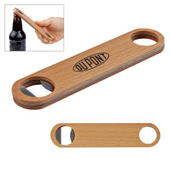 Large Wood Bottle Opener - Metal Bottle Opener