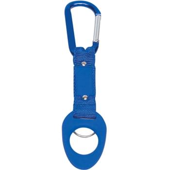 6mm Carabiner With Bottle Holder - CLOSEOUT! Please call to confirm inventory available prior to placing your order!<br />Attaches To Backpack, Belt Loop, Etc. | Great For Sporting Events
