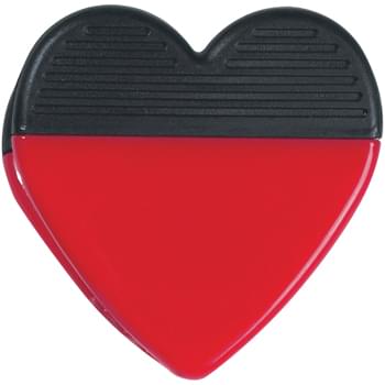 Heart Shape Clip - Top Rubber Grip | Spring-Loaded Hinge | Magnet On Back Side | Large Imprint Area