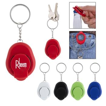 Clip-On Bottle Opener Key Chain - CLOSEOUT! Please call to confirm inventory available prior to placing your order!<br />Opens Bottles And Flip-Top Cans | Metal Bottle Opener | Belt Clip | Split Ring Attachment
